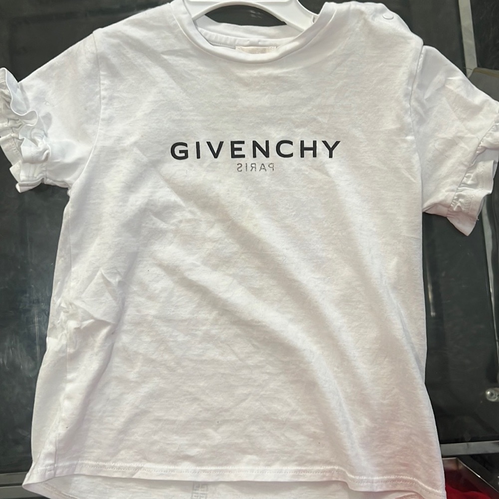 Givenchy Girl Flounce-Trim Reversed Logo T-Shirt,
